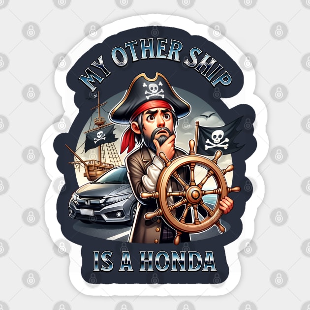 Funny Pirate Ship Sticker by Bootylicious